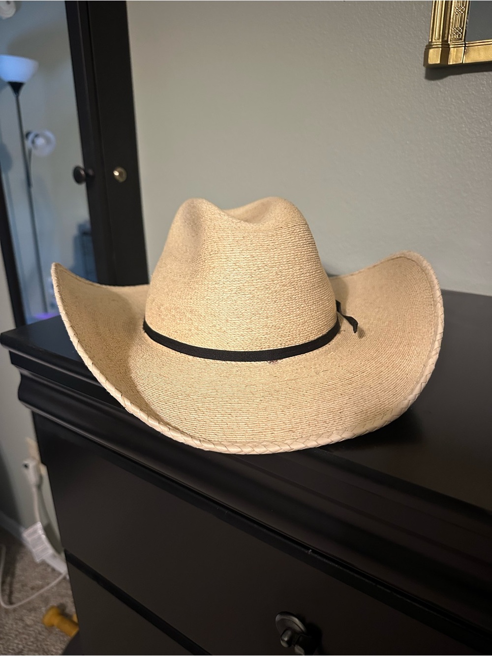 Alamo Hat Natural Straw Cowboy Hat with Black Band